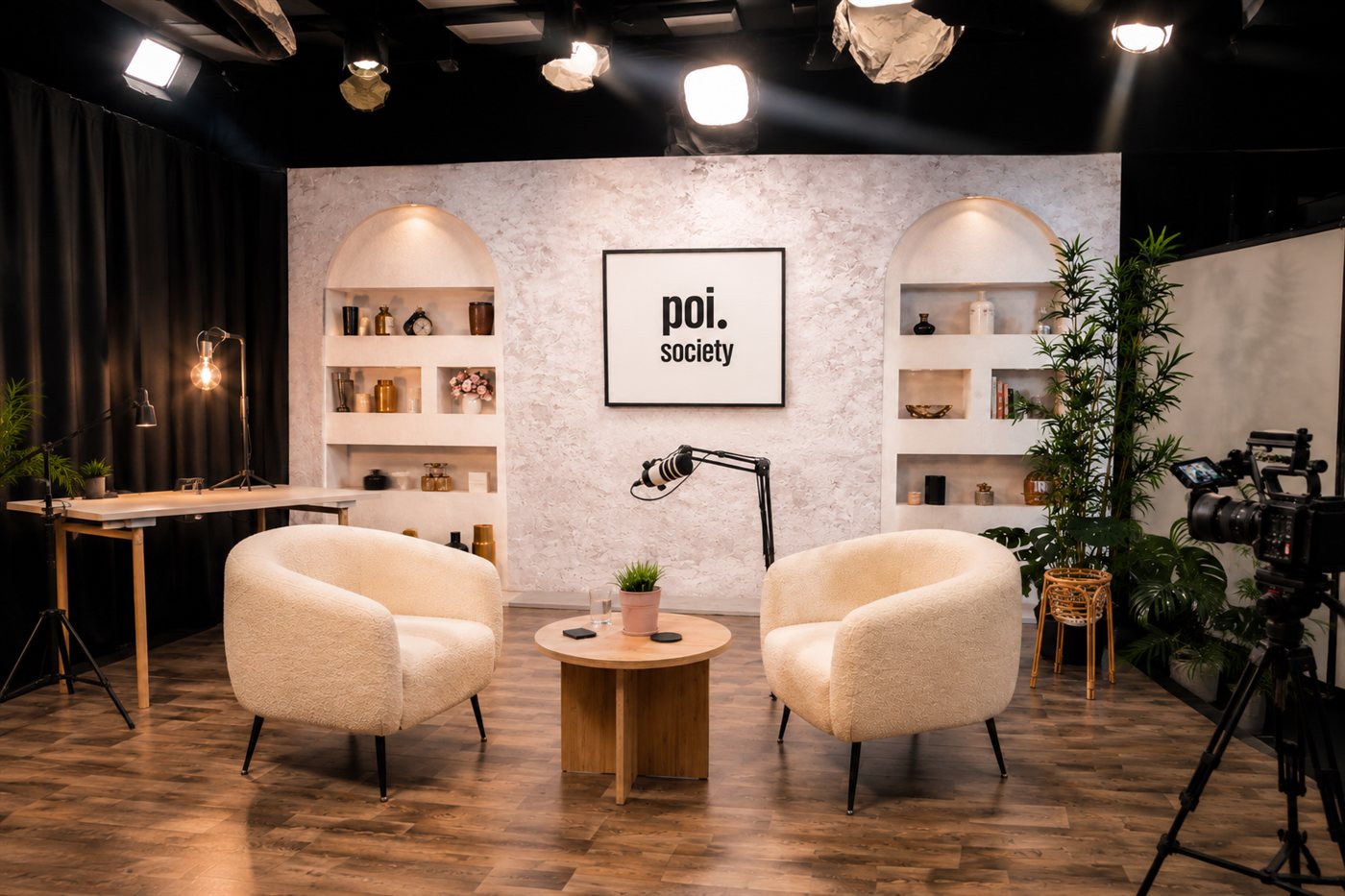 Behind the scenes on the POI Unfiltered podcast set